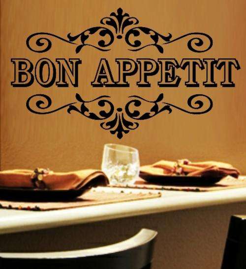 VINYL DECAL - BON APPETIT 5 - WALL ART - CHOOSE COLOUR