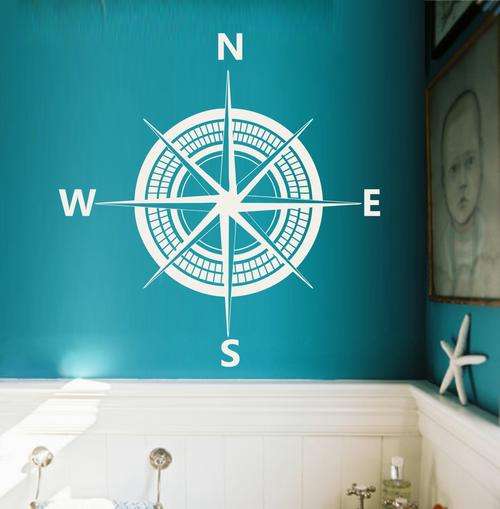 FREE SHIP/LOW COURIER - NAUTICAL COMPASS 1 - WALL ART - LRG 55 COLOURS