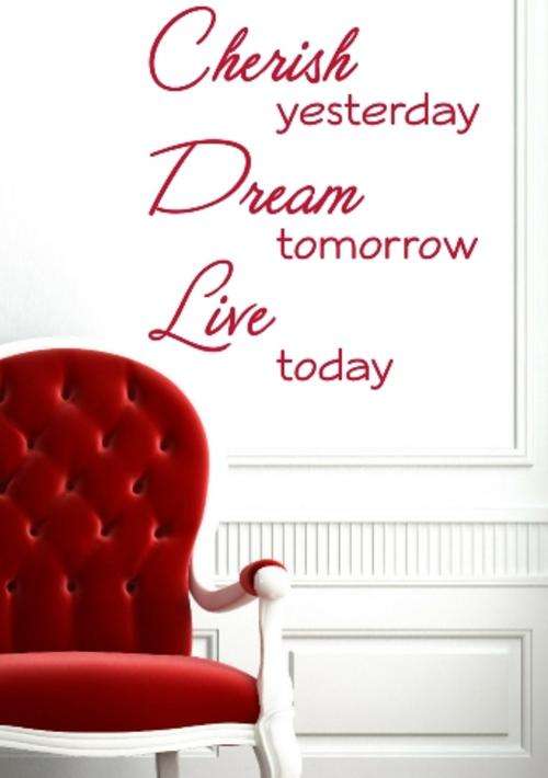 FREE SHIPPING - CHERISH DREAM LIVE INSPIRATIONAL QUOTE 2 WALL STICKER - CHOOSE COLOUR