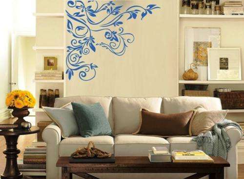 FREE SHIP/LOW COURIER - FLORAL CORNER 1 - WALL STICKER - CHOOSE COLOUR