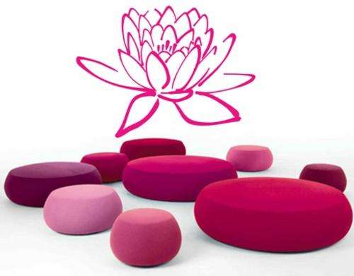 FREE SHIPPING - LOTUS FLOWER WALL STICKER - CHOOSE COLOUR