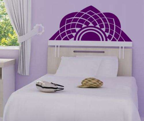FREE SHIP/LOW COURIER - HEADBOARD SINGLE BED DESIGN 4 - WALL STICKER - 60+ COLOURS