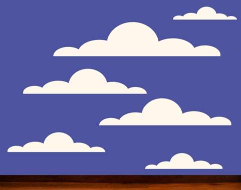 FREE SHIPPING - CLOUDS 2 WALL STICKER - CHOOSE COLOUR