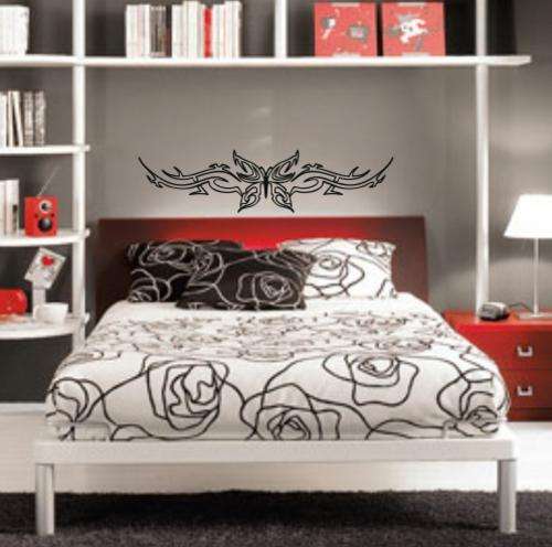 FREE SHIP/LOW COURIER - TRIBAL BUTTERFLY 2 OUTLINE - WALL STICKER - CHOOSE COLOUR
