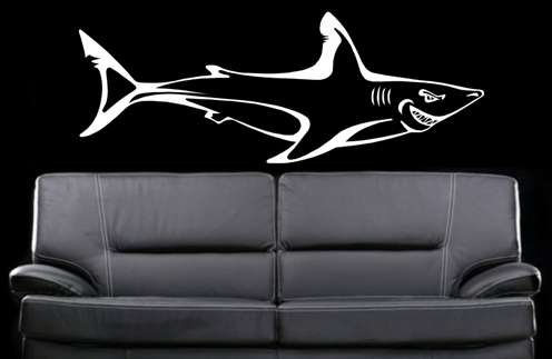 FREE SHIP/LOW COURIER - SHARK 2 WALL STICKER - XXLRG 55 COLOURS