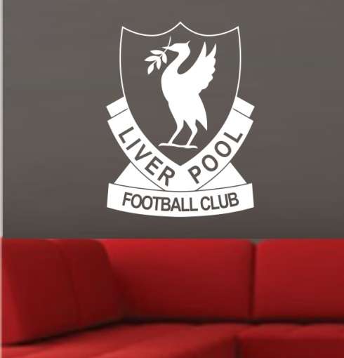 FREE SHIP/LOW COURIER - RETRO LIVERPOOL FOOTBALL CLUB LOGO WALL STICKER - SML 60+ COLOURS