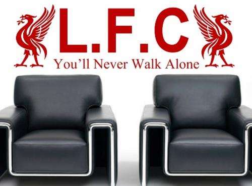 FREE SHIP/LOW COURIER - LIVERPOOL FOOTBALL CLUB DESIGN 1 WALL STICKER - SML 60+ COLOURS