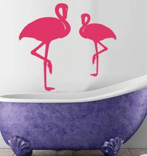 FREE SHIP/LOW COURIER - FLAMINGO BIRDS 15 WALL STICKERS - XLRG 60+ COLOURS