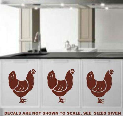 FREE SHIPPING - SET OF CHICKENS - WALL DECALS - XLRG