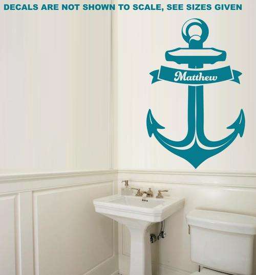 FREE SHIPPING - PERSONALISED ANCHOR WALL DECAL - SML
