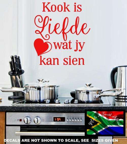 FREE SHIP/LOW COURIER - KOOK IS LIEFDE WAT JY KAN SIEN KWOTASIE WALL STICKER - MED 60+ COLOURS