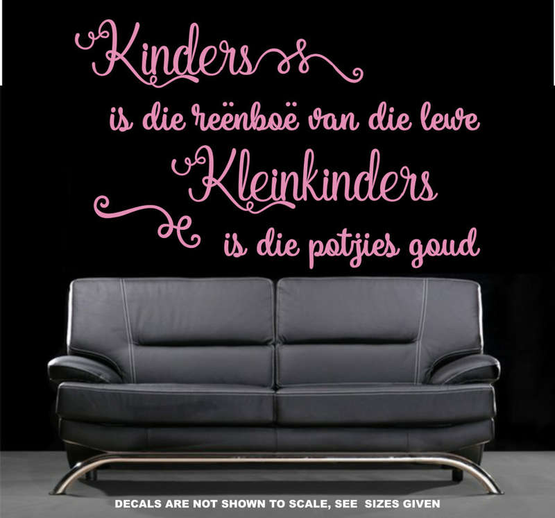 FREE SHIP/LOW COURIER - KINDERS IS DIE REENBOOG MUURPLAKKER - MED 60+ COLOURS