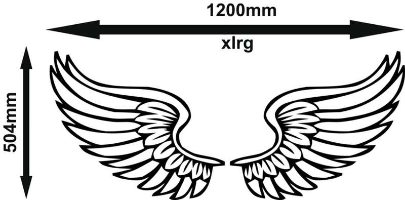 FREE SHIP/LOW COURIER - ANGEL WINGS WALL STICKER - XLRG 60+ COLOURS