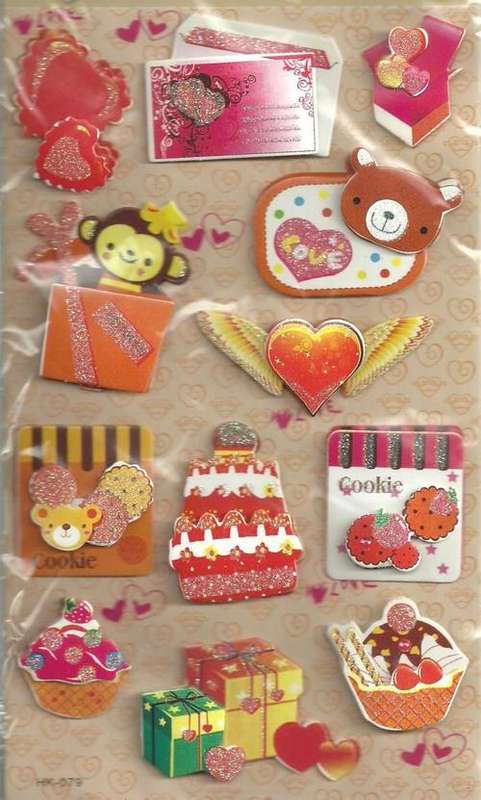 Handmade Dimensional Glitter Stickers - RomanceTheme - Crafts