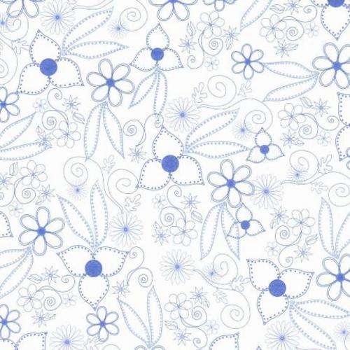 Scrapbooking Paper 30cm x 30cm - Blue Flowers - Crafts Scrapbooking