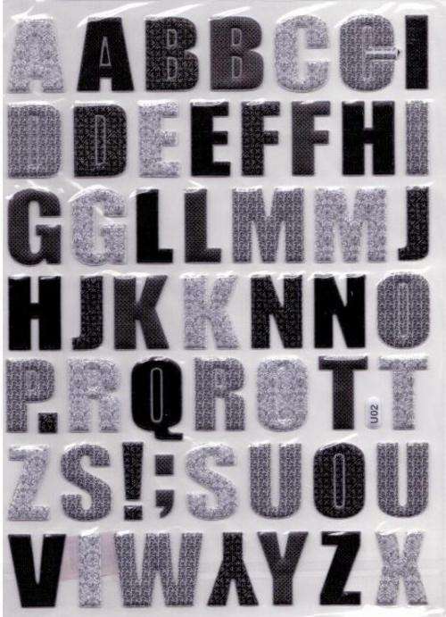 Puffy Glitter Alphabet Stickers - Crafts Scrapbooking