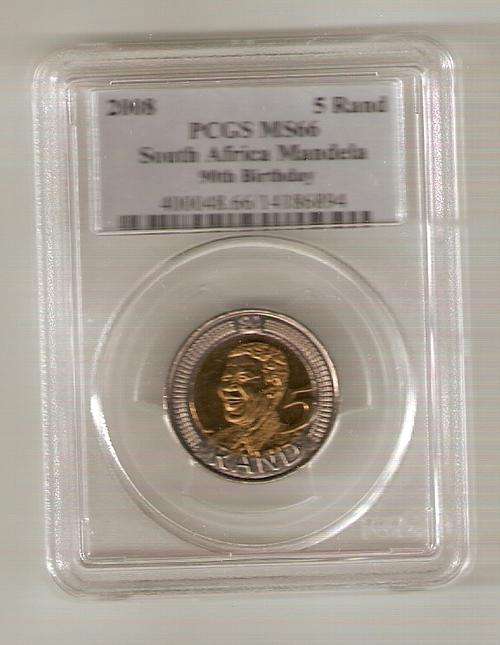 $$$$ A 2008 PCGS NELSON MANDELA MS 66 GRADE COIN $$$$$