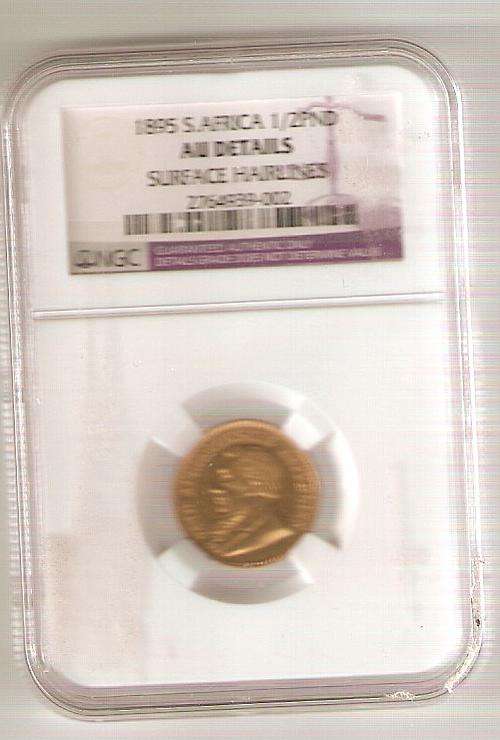 THE RARE 1895 PAUL KRUGER GOLD 1/5 POND NGC GRADED