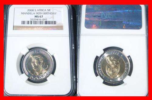 $$$ A CRAZY R1 START FOR A NGC GRADED MS67 2008 NELSON MANDELA COIN 5 AVAILABEL $$$