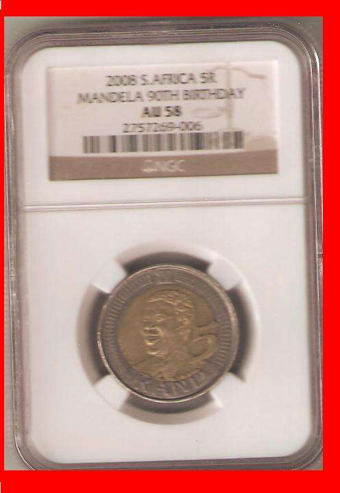 $$$ R1 START FOR A AU58 2008 N/MANDELA NGC GRADED BIRTHDAY COIN $$$$