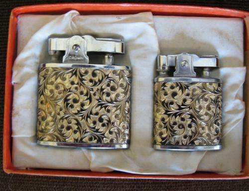 Two boxed  Crown cigarette lighters    " His and Hers"