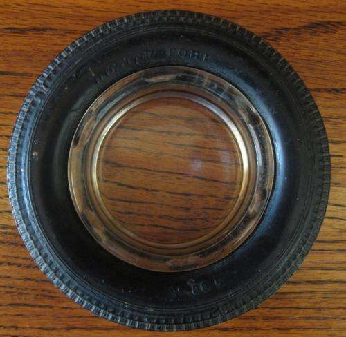 Dunlop Fort Tyre Ashtray plus 2 extra Goodyear glass inners.
