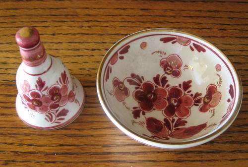 Very cute small handpainted Delfts  Bell and Bowl