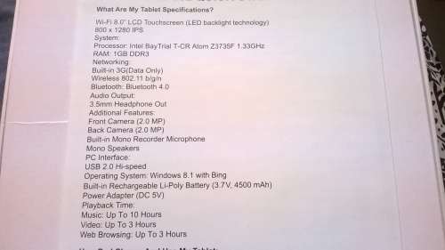Sansui 8 inch Windows tablet