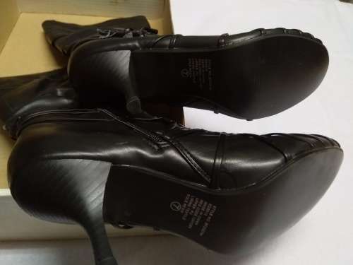 Ladies black heeled boots