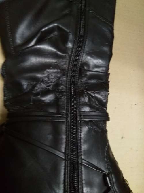 Ladies black heeled boots