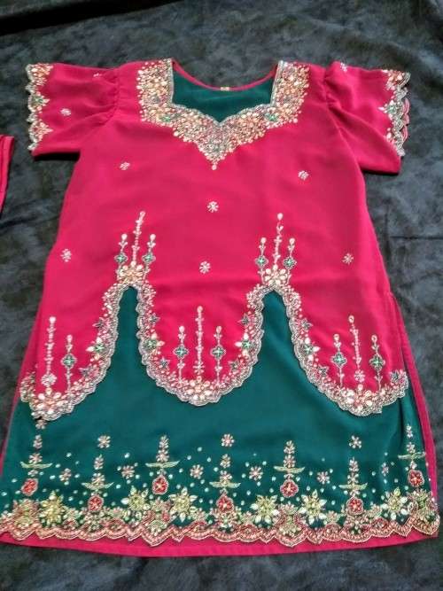 Embroidered sari suit set