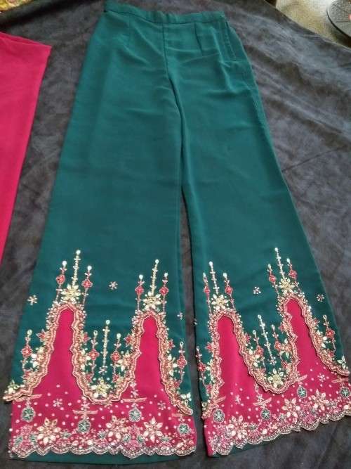 Embroidered sari suit set