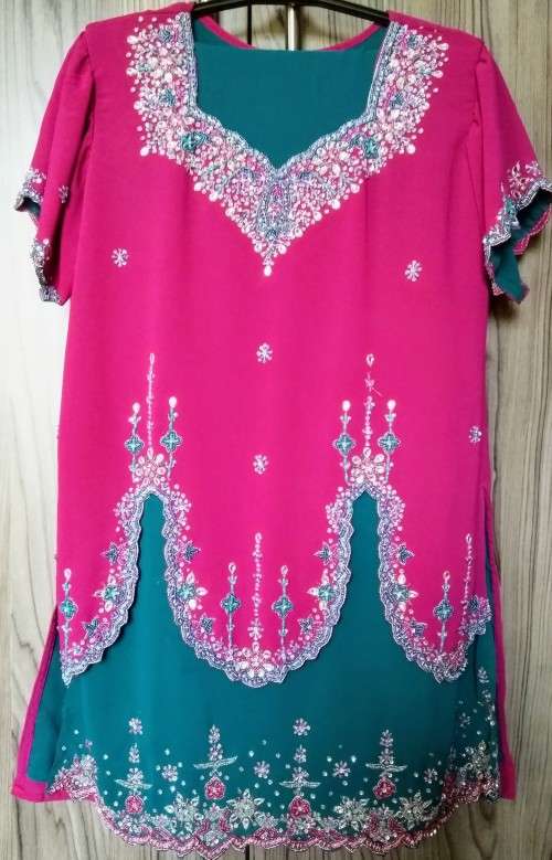 Embroidered sari suit set