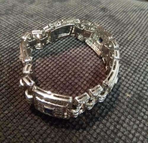 Rhodium and Rhinestone Bracelet