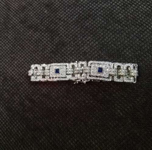 Rhodium and Rhinestone Bracelet