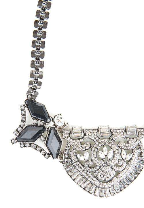 Boho choker necklace Black/Silver New