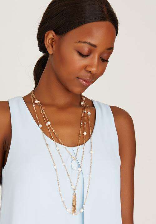 3 layer charm pendant necklace Gold
