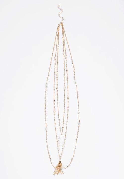 3 layer charm pendant necklace Gold