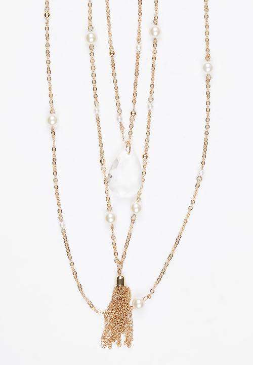 3 layer charm pendant necklace Gold