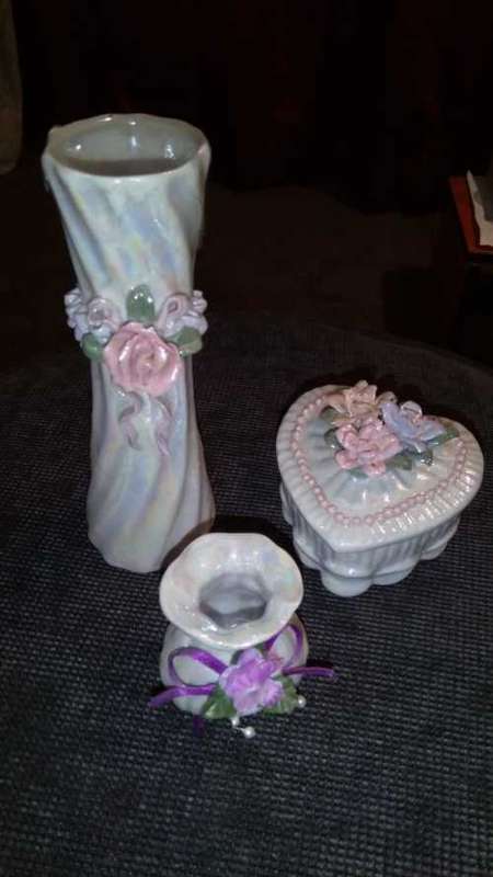 Marble ceramic ornaments 3 piece set