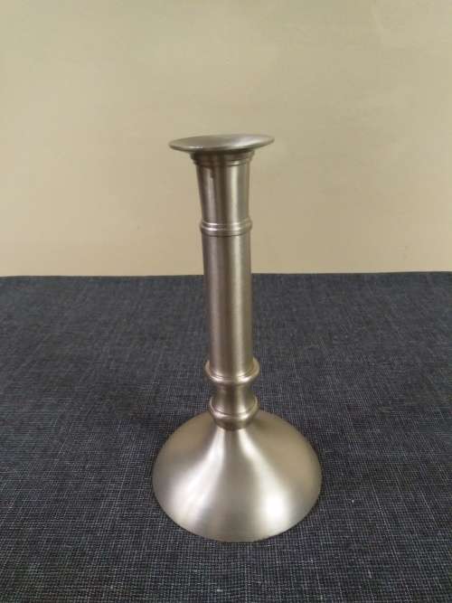 Silver pillar candle stick holder- Matt finish