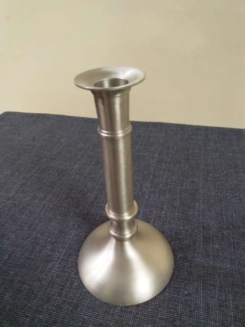Silver pillar candle stick holder- Matt finish