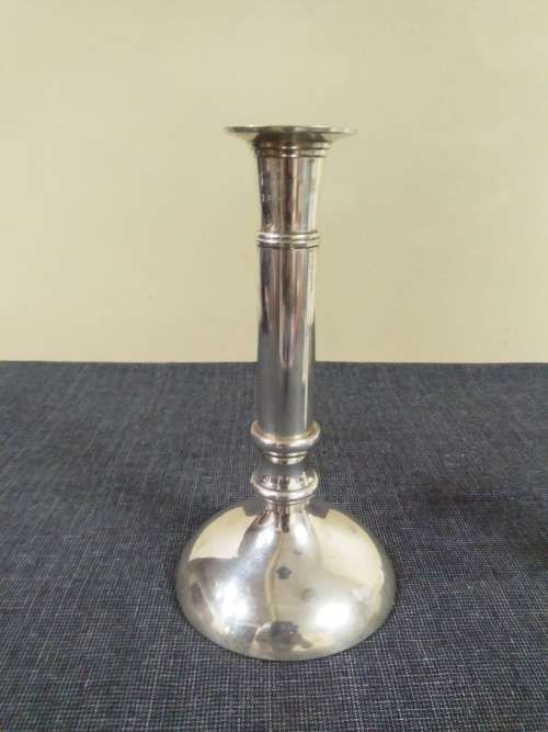 Silver pillar candle holder