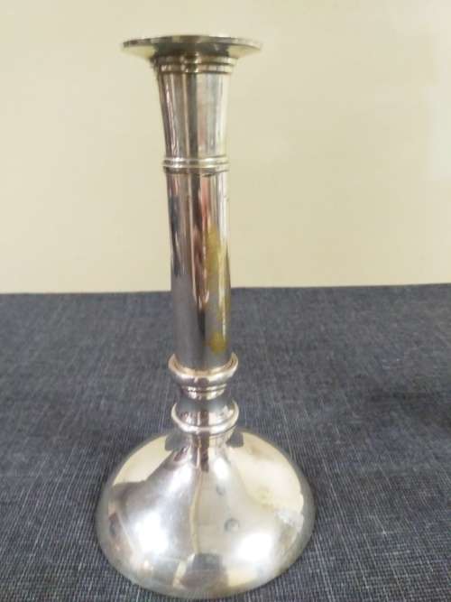 Silver pillar candle holder