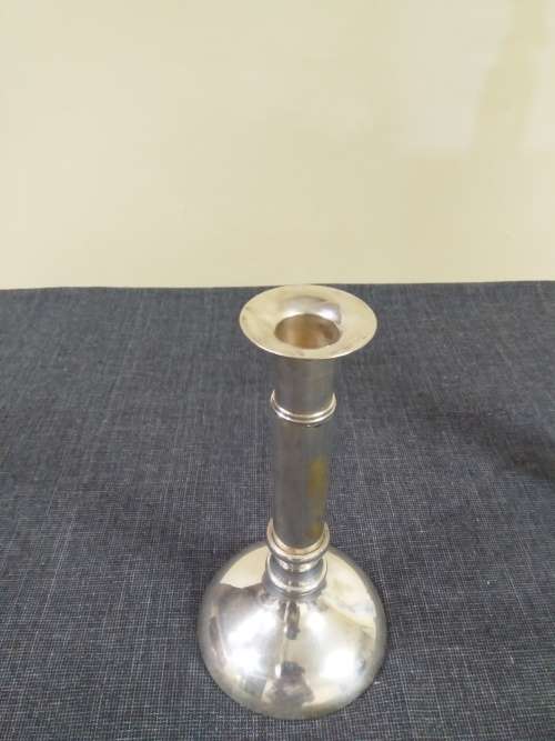Silver pillar candle holder