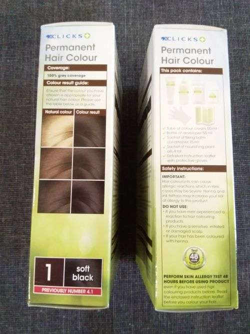 Hair dye colour creme in Black