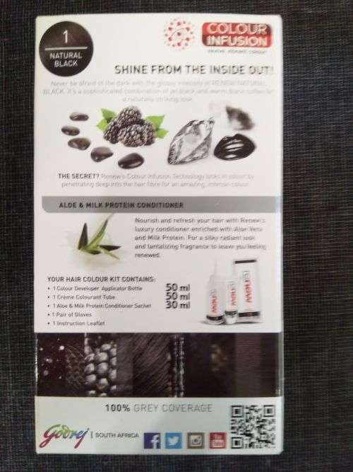 Hair dye colour creme in Black RENEW