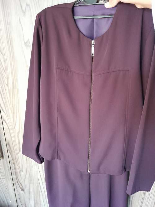 Plum blazer pants suit