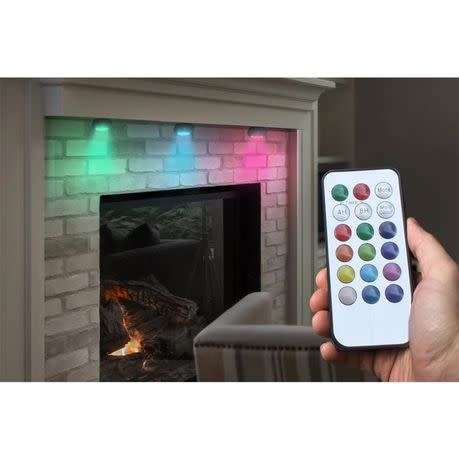 Colour changing LED puck lights, self adhesive, battery operated