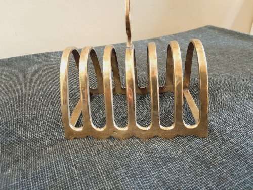 Vintage brass toast rack stand